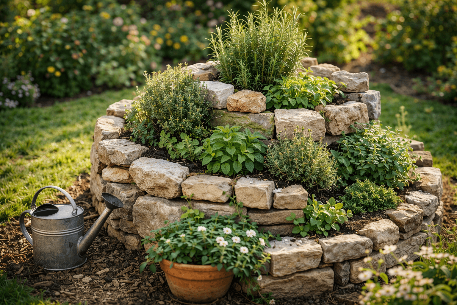 Kräuterschnecke bepflanzen: Anleitung, Pflanzen & Aufbau