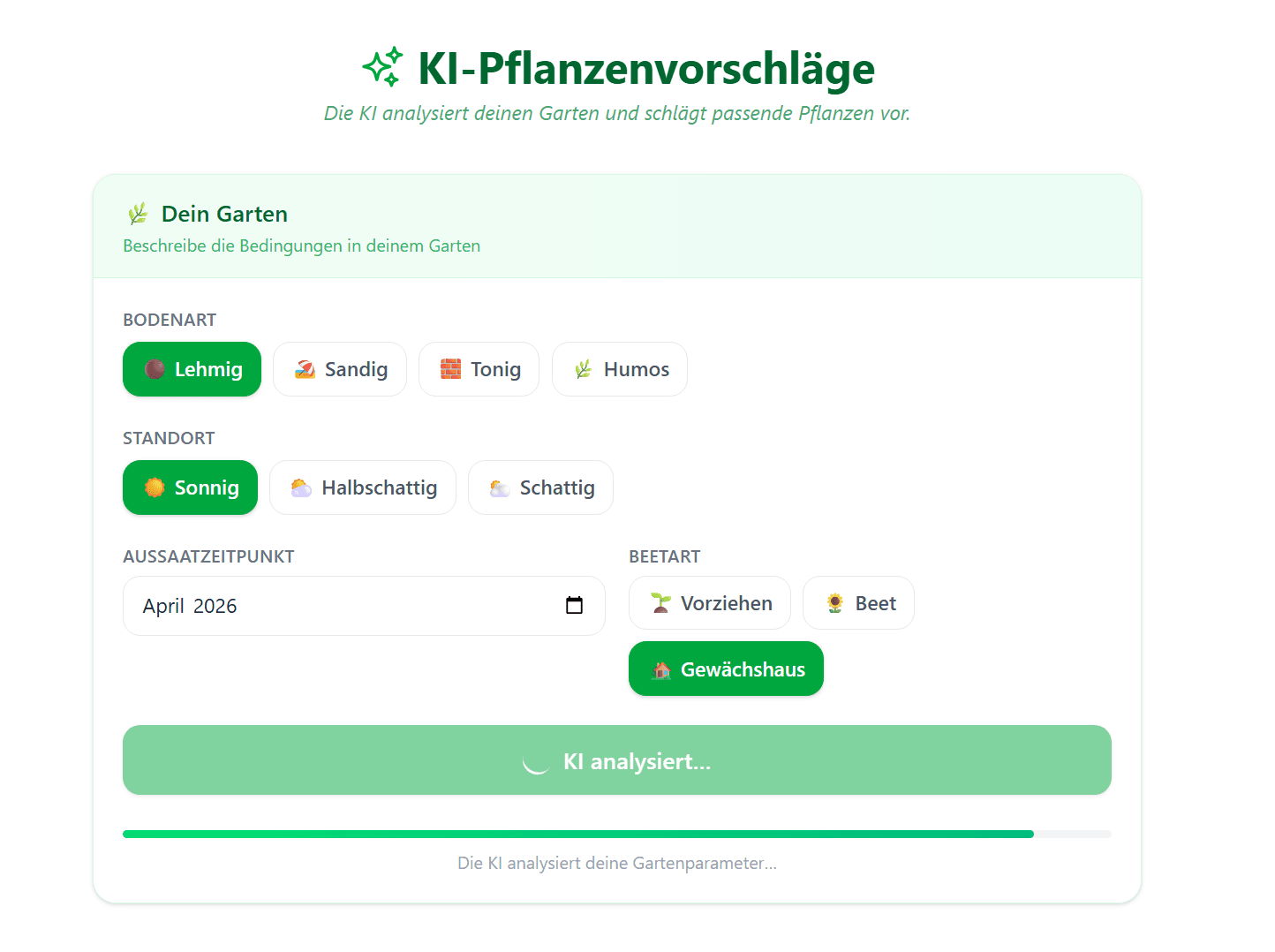 KI-Pflanzvorschläge