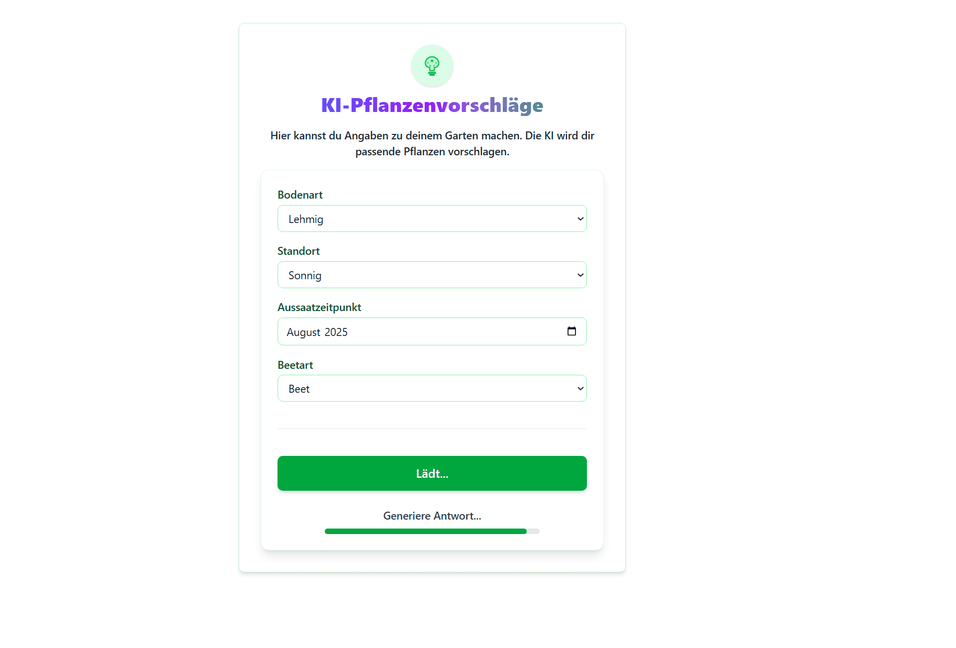 KI-Pflanzvorschläge