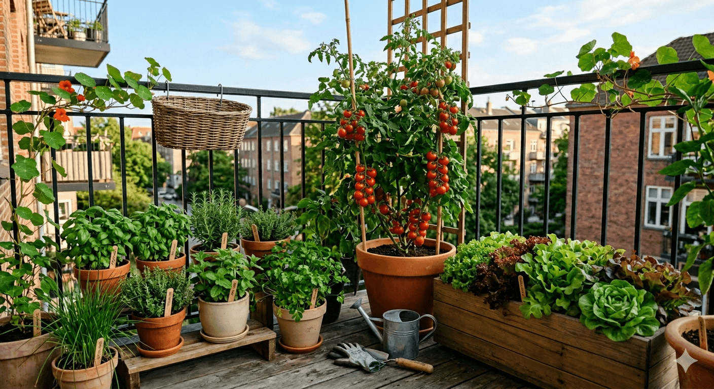Gemüse auf dem Balkon anbauen – Tomaten, Kräuter und Salat in Töpfen