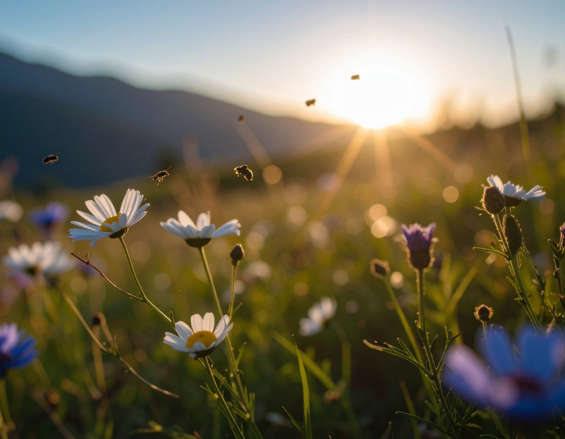 Bunte Blumenwiese voller Insekten