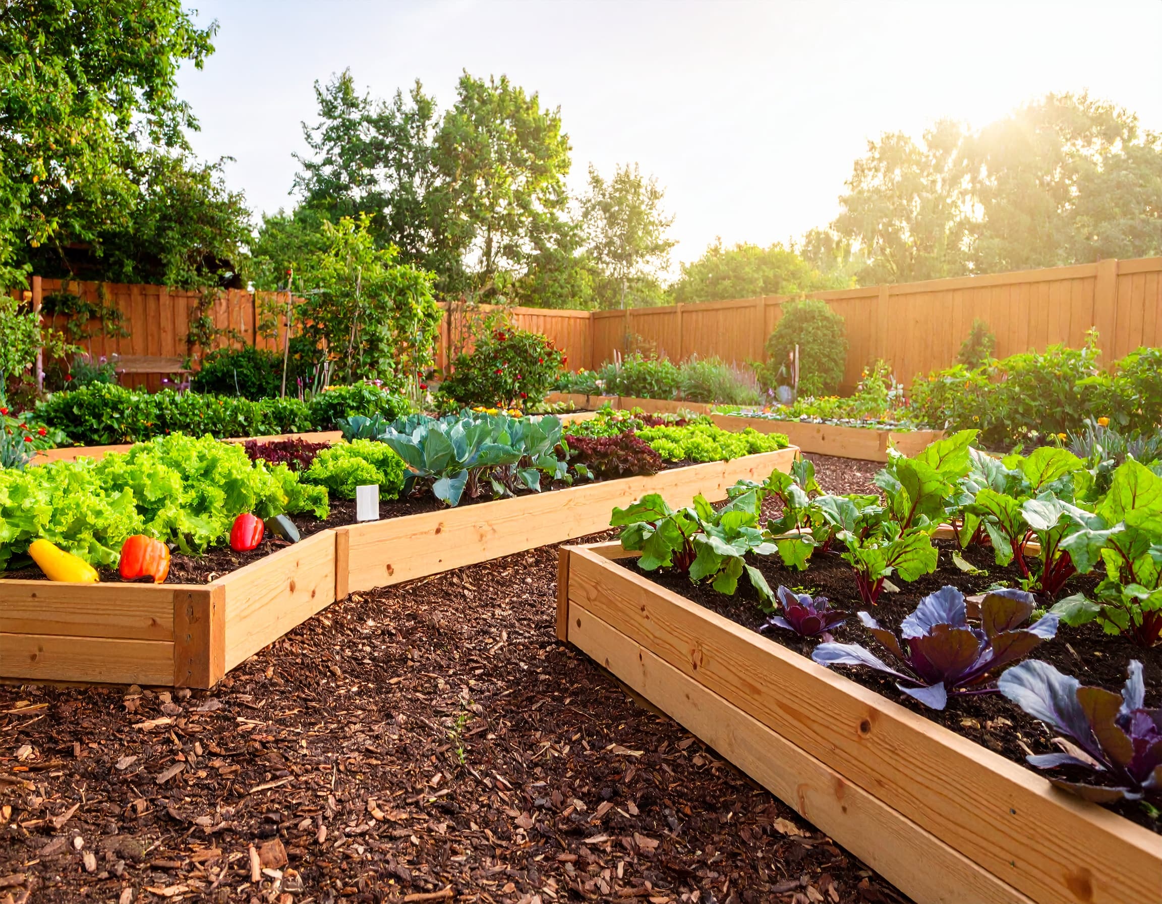 Gemüsegarten mit Mulchschicht - Professionelle Bodenabdeckung für gesunde Pflanzen
